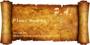 Plesz Avarka névjegykártya